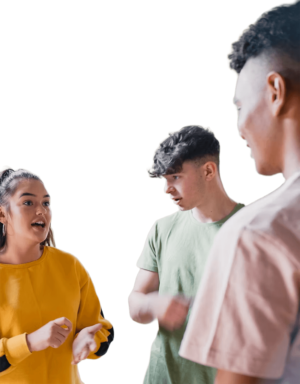 Jongeren in gesprek tijdens een bijeenkomst